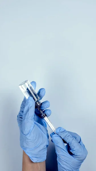 Injecting Injection Vaccine Vaccination Nurse Preparing Coronavirus Vaccine Injection Patient — Stock Photo, Image