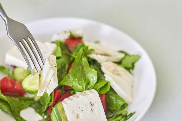 Konsep Makanan Sehat Salad Segar Yang Dibuat Dengan Sayuran Organik — Stok Foto