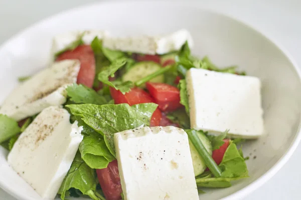 Conceito Alimentação Saudável Salada Fresca Feita Com Legumes Orgânicos — Fotos gratuitas