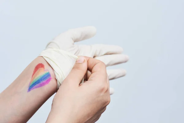 Lgbtq Female Doctor Fights Coronavirus Frontline Lgbtq Friendly Healthcare System — Stock Photo, Image