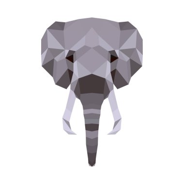 Beyaz üzerine izole edilmiş çokgen fili yönlendir. 