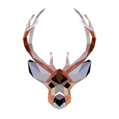 Beyaz üzerinde izole edilmiş çokgen ayı vektörü. 