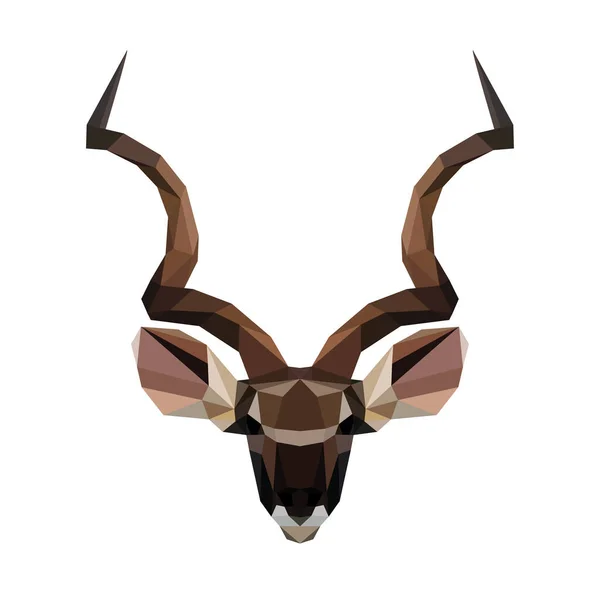 Vector Polygonal Antelope Isolated White — Stock Vector