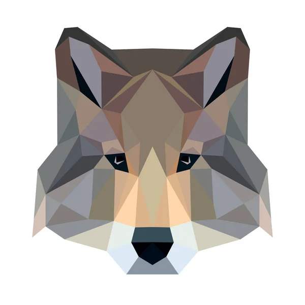 Vektor Polygonaler Wolf Isoliert Auf Weiß — Stockvektor