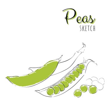 Bezelyeyle elle çizilmiş kompozisyon.