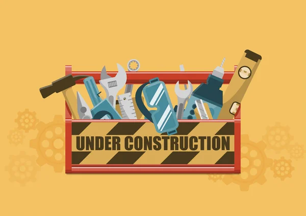 Under construction toolbox — Stock Vector