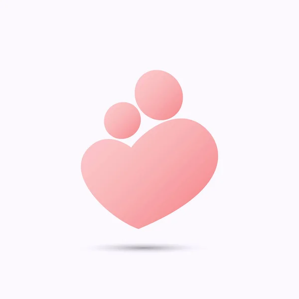Mutter und Baby Herz Symbol — Stockvektor
