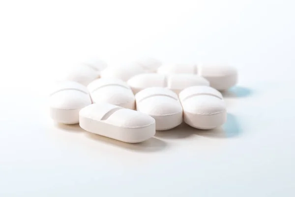 Heap Comprimidos Analgésico Branco Branco — Fotografia de Stock