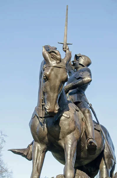 Статуя Святого Георгія Конях Частина Кавалерійського Пам Ятника Гайд Парку — стокове фото