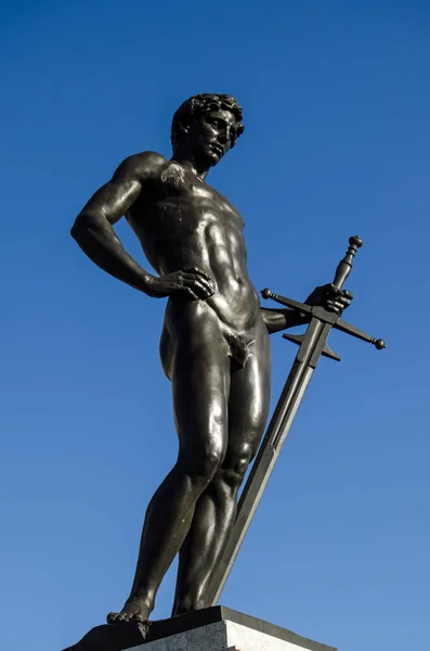 Die Boy David Statue Auf Dem Machine Gun Corps Memorial — Stockfoto