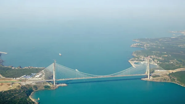 Karadeniz Yakınlarındaki Yavuz Sultan Selim Köprüsü Üçüncü Boğaz Köprüsü Nün — Stok fotoğraf