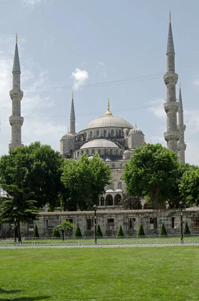 Vista Famosa Mezquita Del Sultán Ahmed Comúnmente Conocida Como Mezquita — Foto de Stock