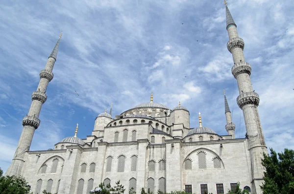 Vista Exterior Famosa Mezquita Azul Sultan Ahmet Camii Estambul Turquía — Foto de Stock