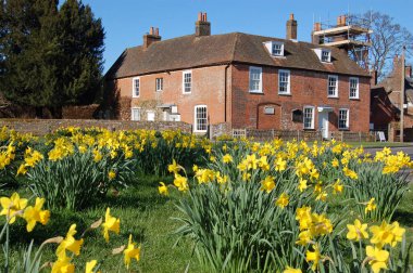 View of the historic home of the novelist Jane Austen in the village of Chawton in Hampshire.  The author wrote some of her famous books while living in this quiet village near Alton. clipart