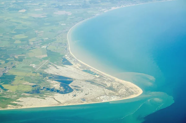 Aerial View Dungeness Headland Jutting English Channel Kent England Bottom — Stock Photo, Image