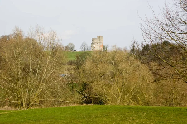 Uitzicht Ruïnes Van Het Middeleeuwse Donnington Castle Newbury Berkshire — Stockfoto