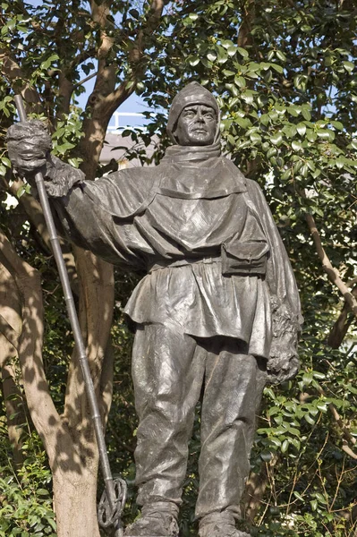 Monument Standbeeld Van Robert Falcon Scott Kapitein Scott Die Stierf — Stockfoto