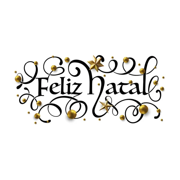 Feliz Natal - Feliz Navidad en portugués brasileño c — Vector de stock