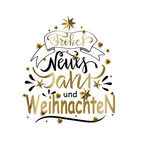 Frohe Weihnachten und Frohes Neues Jahr - Feliz Navidad y Ha — Archivo Imágenes Vectoriales