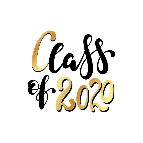 Class of 2020. Black Hand drawn brush lettering. — Stock Vector