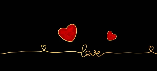 Valentines kaart met lijn hart en alles wat die u nodig hebt is liefde zin — Stockvector