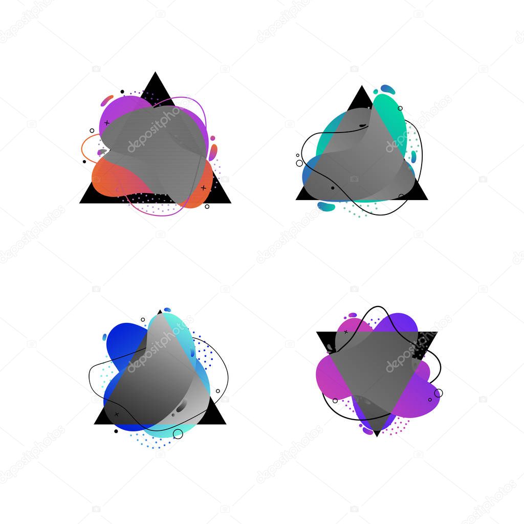 Trendy abstract, vibrant and colorful icon, element logo. Set of modern abstract vector banners.
