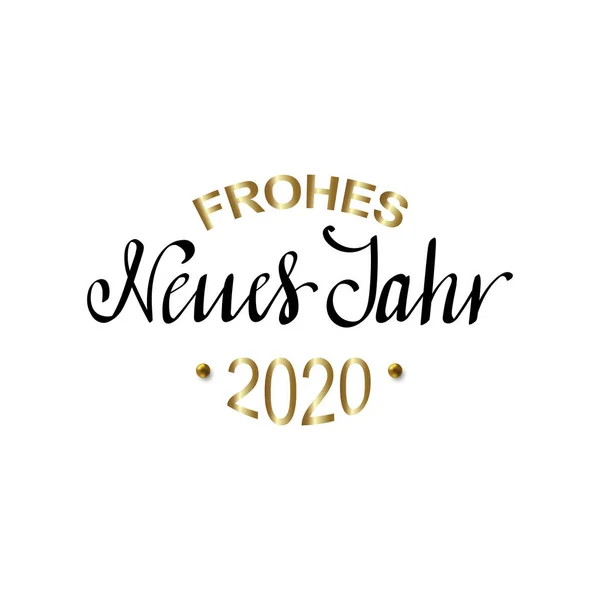 Frohes Neues Jahr - С Новым Годом на немецкой открытке с — стоковый вектор