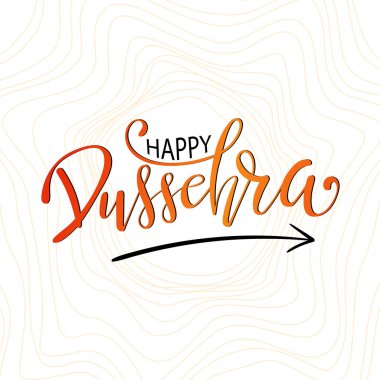 Mutlu Dussehra mektupları. Dussehra Kaligrafi Posteri Tasarımı. 