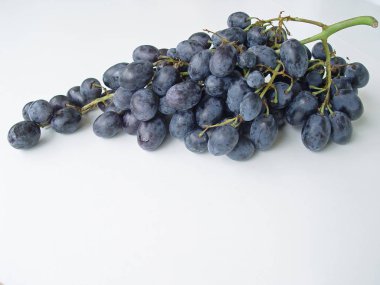 Beyaz arka planda siyah üzüm portre