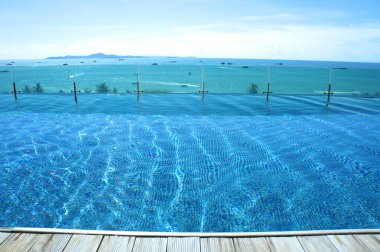 Yüzme Havuzu mavi gökyüzü Island view sakin ol