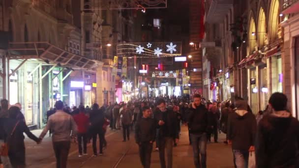 Ulica Istiklal, Istanbul City, listopad 2016, Turcja — Wideo stockowe
