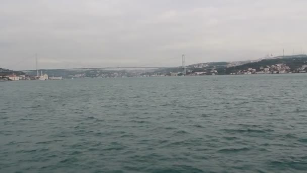 Istanbul stad zee brug, April 2016, Turkije — Stockvideo