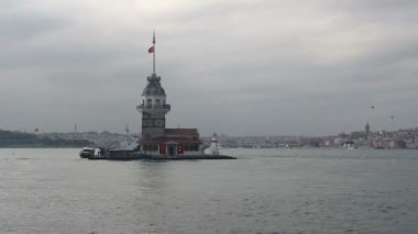 Kız Kulesi ve galata Kulesi görünümü, istanbul şehir, Kasım 2016 Türkiye