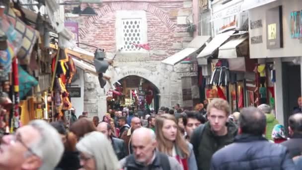 Bazar, zakupy ludzi, Istanbul City, listopad 2016, Turcja — Wideo stockowe