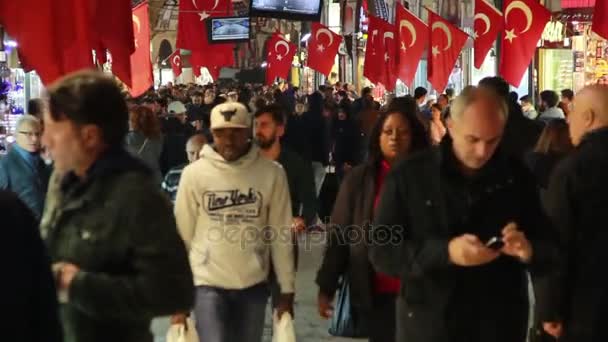 People Crowded, Grand Bazaari, Istanbul City, November 2016, Turkey — Stock Video