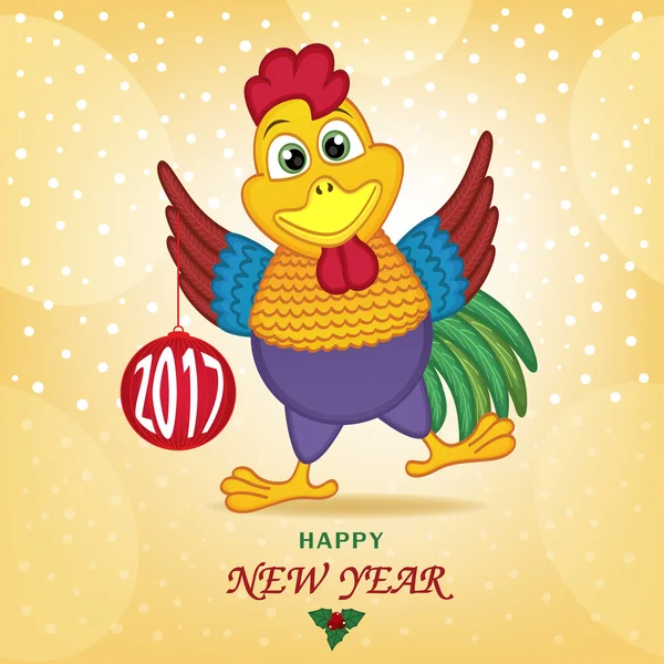 Gallo símbolo de 2017 año — Vector de stock