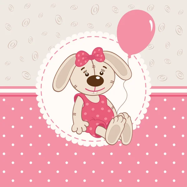 Lapin fille tenant un ballon — Image vectorielle