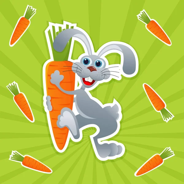 Conejo con zanahoria — Archivo Imágenes Vectoriales