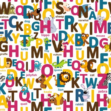 hayvanlar ve harfler ile Seamless Modeli