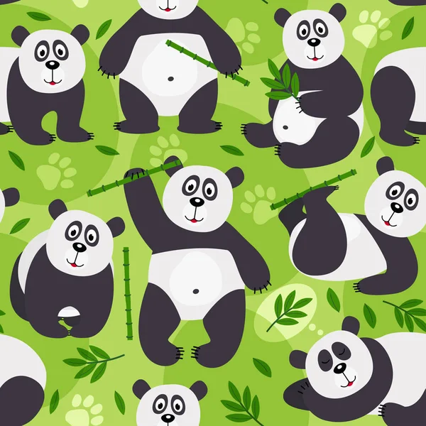 Naadloze patroon panda bear — Stockvector