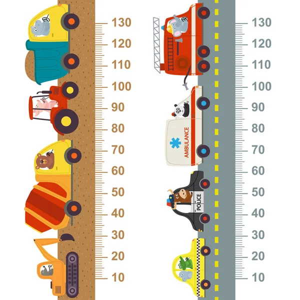 Medida de altura de trabalho e de transporte urbano —  Vetores de Stock