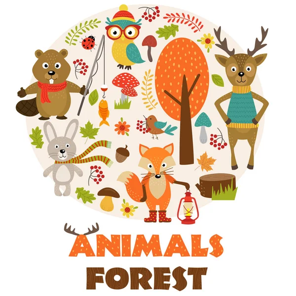 Animais de floresta parte 2 — Vetor de Stock