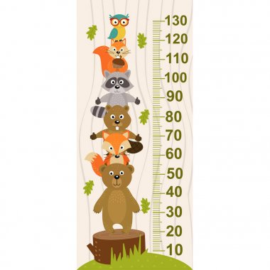 growth measure with forest animal clipart
