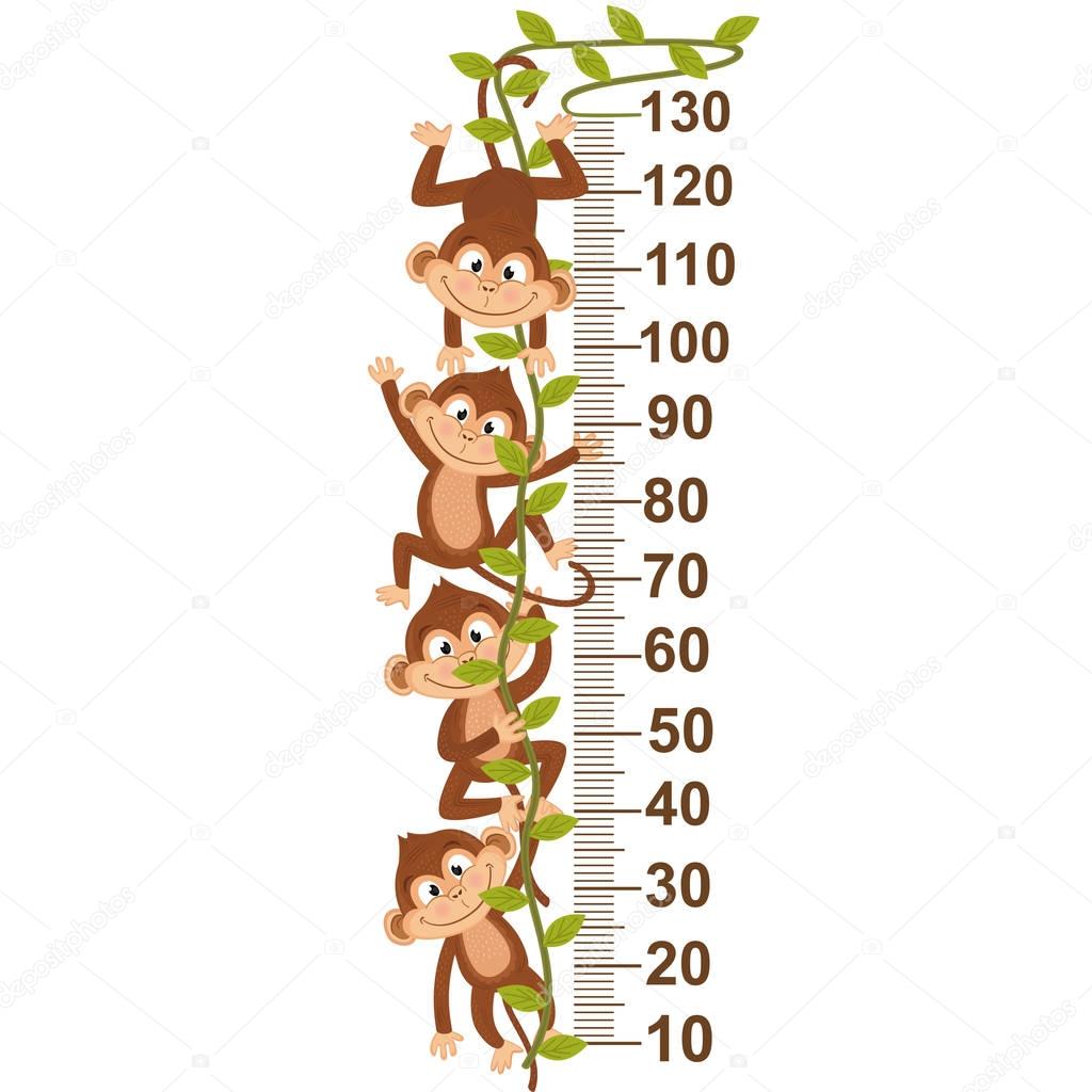 growth measure with monkey on vine 
