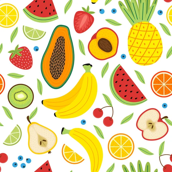Seamless pattern with fruits — Stock Vector