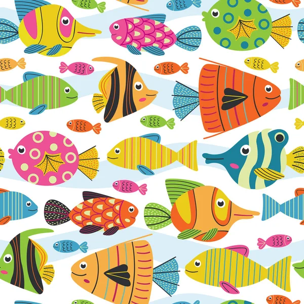 Zökkenőmentes minta halakkal — Stock Vector