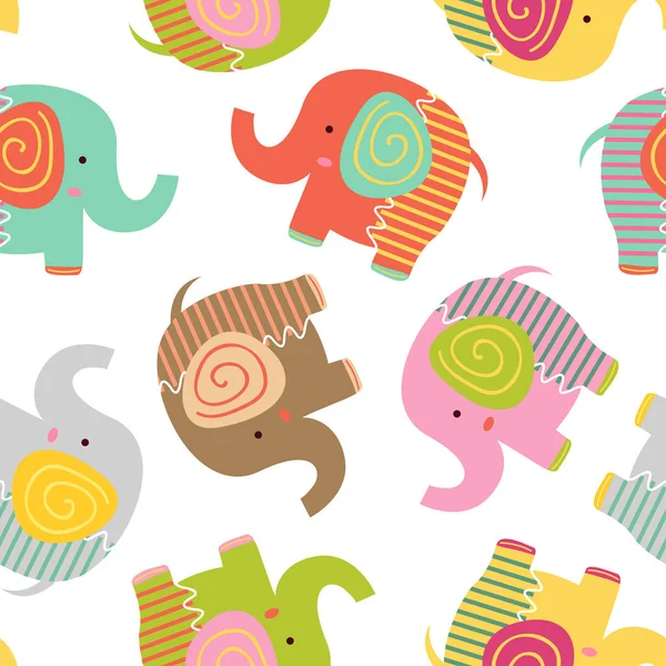 Seamless mönster med baby elefant — Stock vektor
