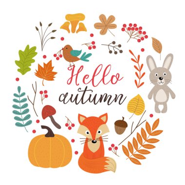 izole sonbahar öğeleri Bölüm 1 set 