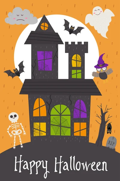 Cadılar Bayramı kartı tasarım Kalesi 