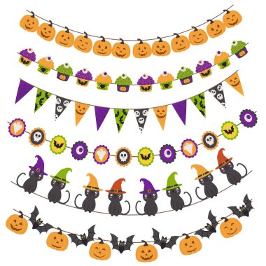 Cadılar Bayramı desen fırça garland 